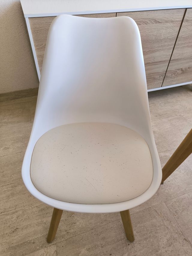 Pack 2 Sillas Comedor Cojín Blanco