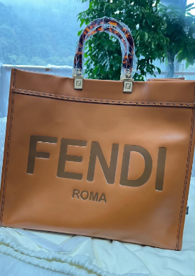 Borsa Fendi Sunshine marrone e oro