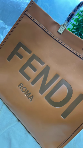 Borsa Fendi Sunshine marrone e oro