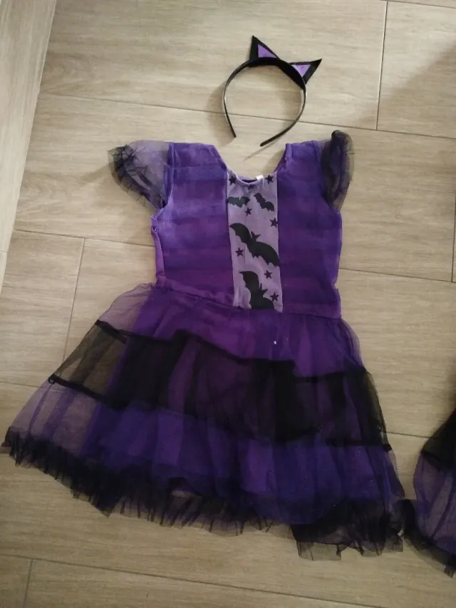 Disfraz Murciélago Morado Niña Talla 100 y 110 cm