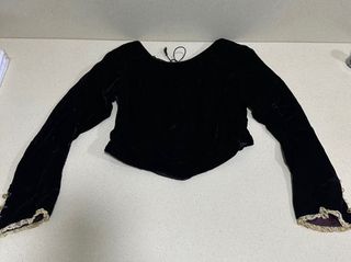 Corpiño Fallera Niña Negro Terciopelo