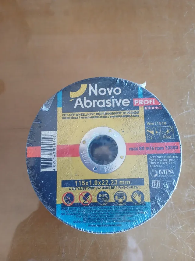 Disco corte Novo Abrasive 115x1.0x22.23 mm