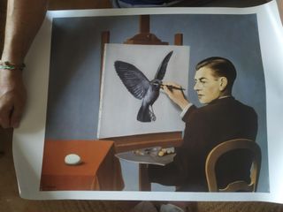 Reproducción de La Clarividencia, de René Magritte