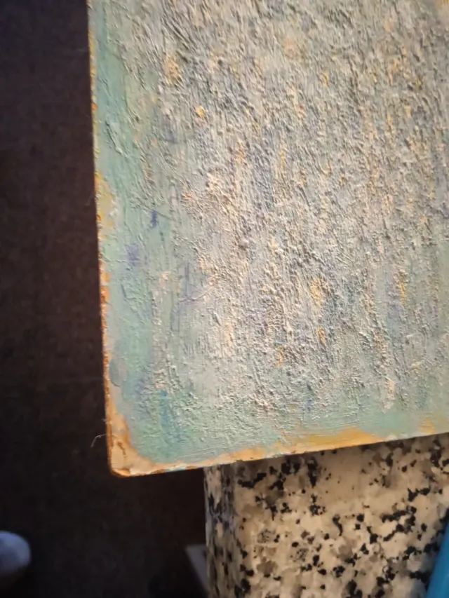 Pintura de barco y cielo