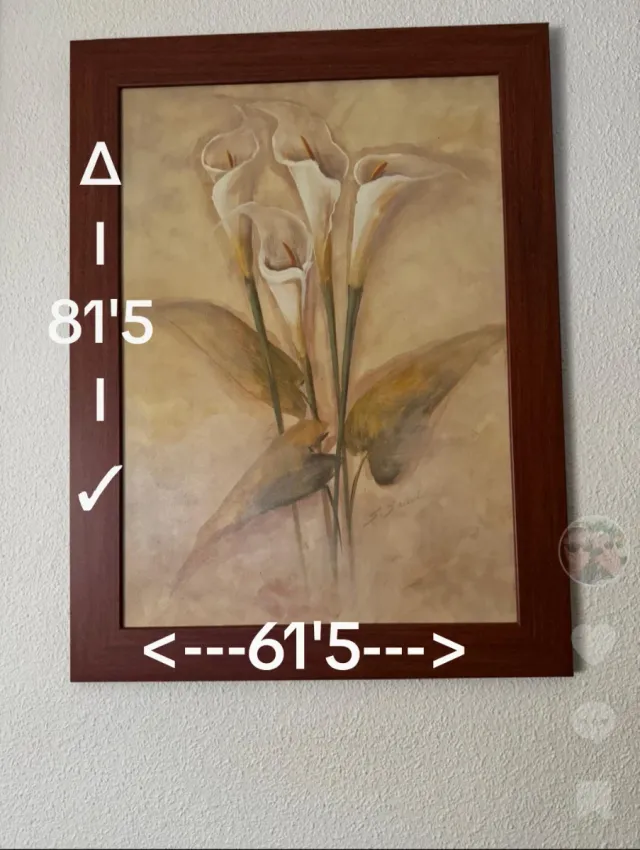 Set 3 Cuadros Flor Cala Beige y Marrón