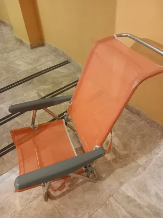Silla de playa plegable naranja