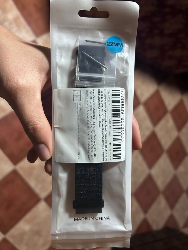 Correa Nylon Garmin 22mm Negra