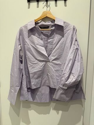 Camisa lila Zara manga larga