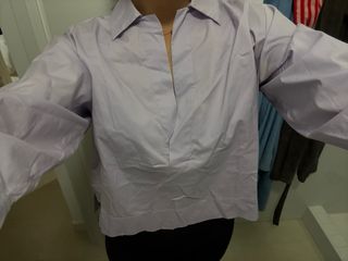 Camisa lila Zara manga larga