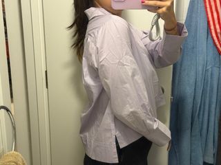 Camisa lila Zara manga larga