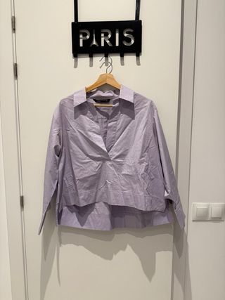 Camisa lila Zara manga larga