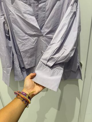 Camisa lila Zara manga larga