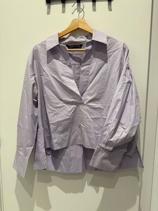 Camisa lila Zara manga larga