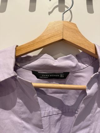 Camisa lila Zara manga larga
