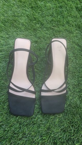 Sandalias H&M Tacón Bloque Negro