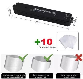 Macchina per Alimenti Sottovuoto + 10 Sacchetti
