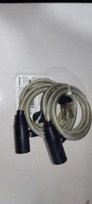 2 Candados B'TWIN Cable Seguridad Bicicleta