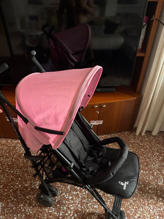 Carro de bebé Asalvo rosa y negro