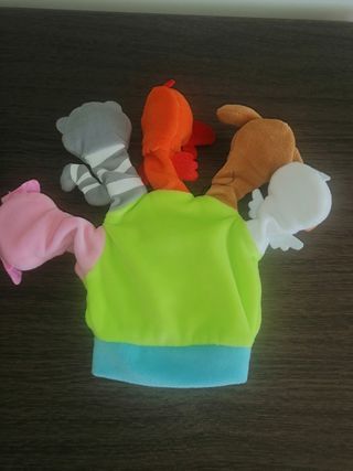 Guante Cuento Tela Animalitos Dedos