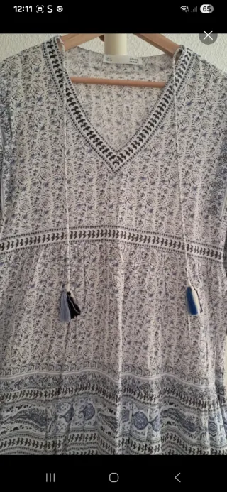 Vestido Sfera Casual Estampado Azul 
