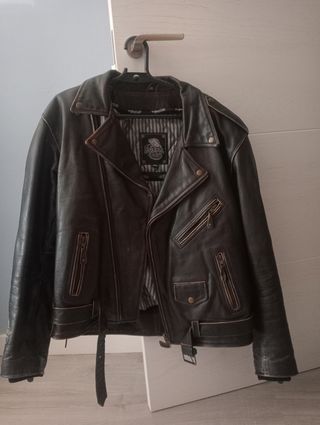 Chaqueta Piel Iguana Custom XXL Moto Vintage