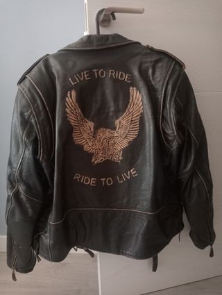 Chaqueta Piel Iguana Custom XXL Moto Vintage