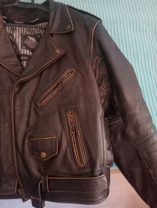Chaqueta Piel Iguana Custom XXL Moto Vintage