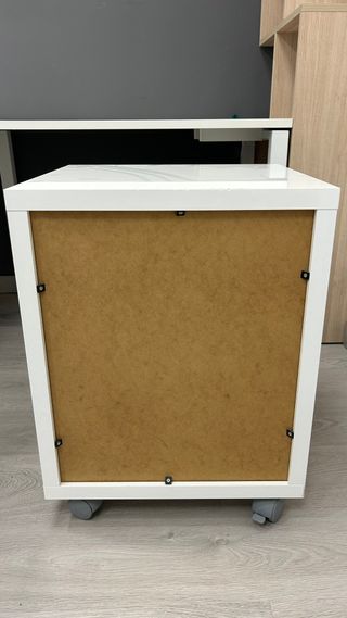 Cajonera oficina blanca con ruedas y llave