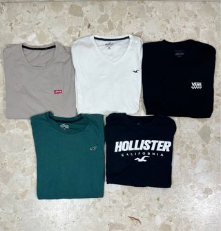 Lote 5 camisetas talla S hombre | Levi’s, Holliste