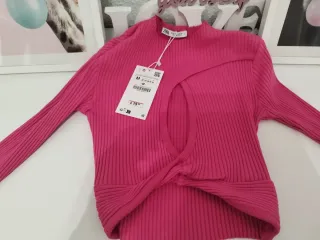 Camiseta Zara Rosa Talla M