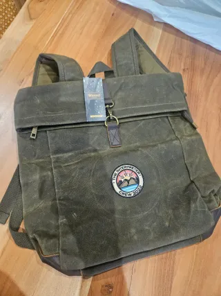 Mochila Waxed Canvas Marrón/Verde oliva