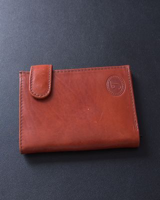 Cartera billetera de cuero marrón