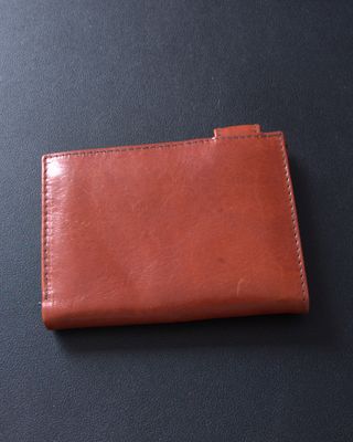 Cartera billetera de cuero marrón