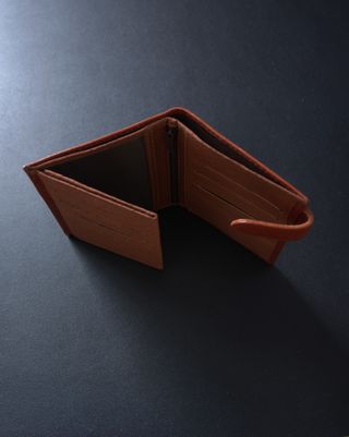 Cartera billetera de cuero marrón
