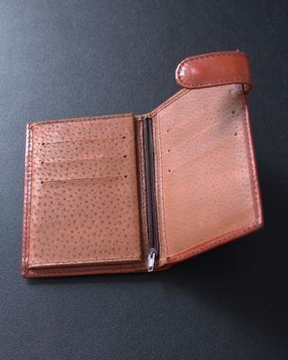 Cartera billetera de cuero marrón