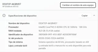 Computer portatile HP Elitebook 850 G5 Silver