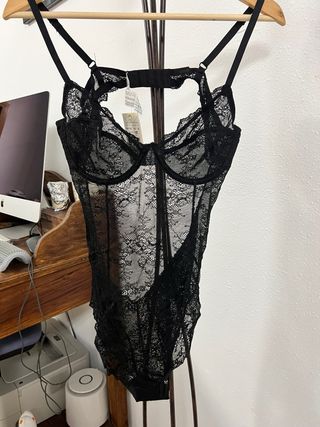 Picardías Oysho Talla 85B Encaje Negro