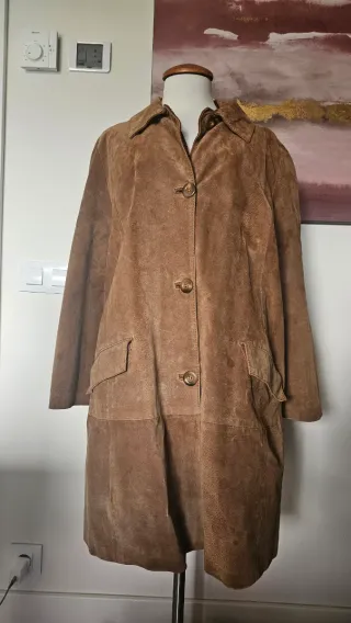 Abrigo ante oversize mujer marrón