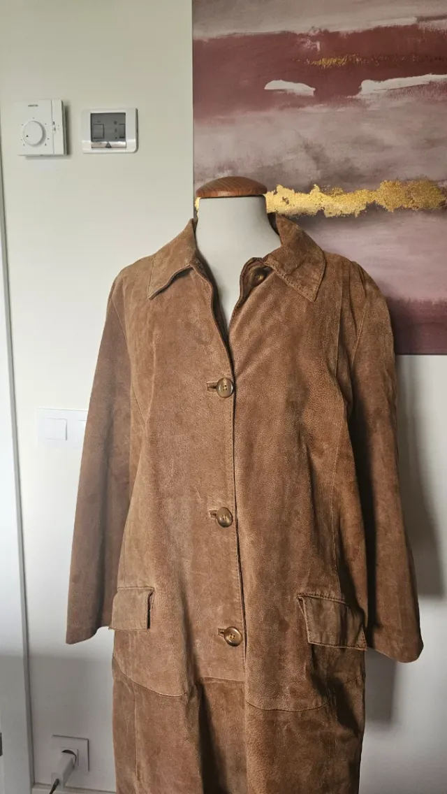 Abrigo ante oversize mujer marrón