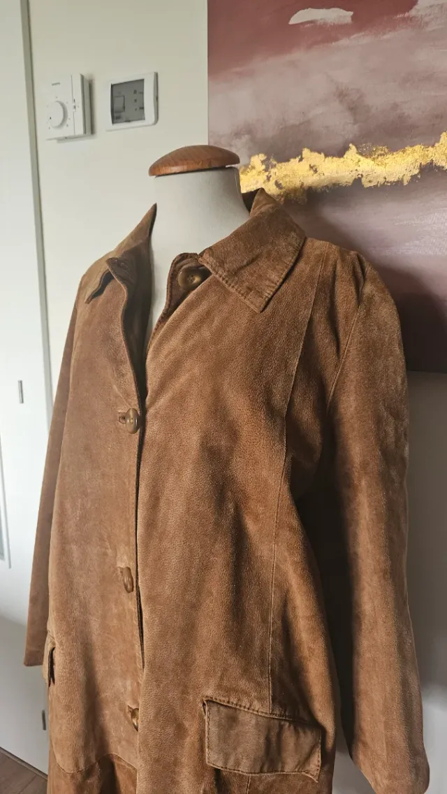 Abrigo ante oversize mujer marrón