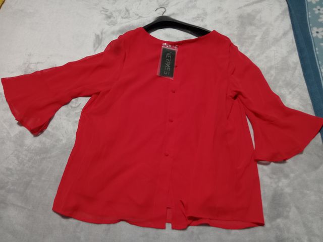 Camisa NERMES manga larga semi transparente