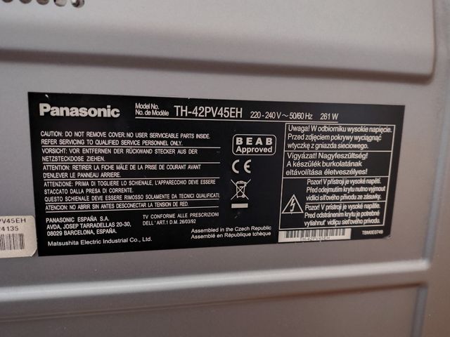 Televisión plasma Panasonic Viera 42"