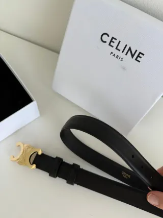 Cintura Celine nera e dorata
