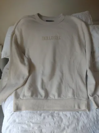 Sudadera Hollister Hombre Beige Relaxed Fit
