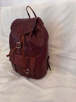 Mochila de cuero unisex grande
