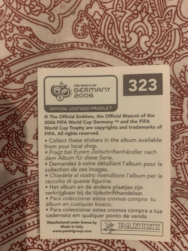 Cromo Gianluigi Buffon Italia Mundial 2006