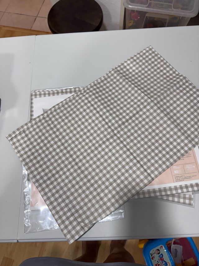 Funda Almohada Vichy Beige 30x50