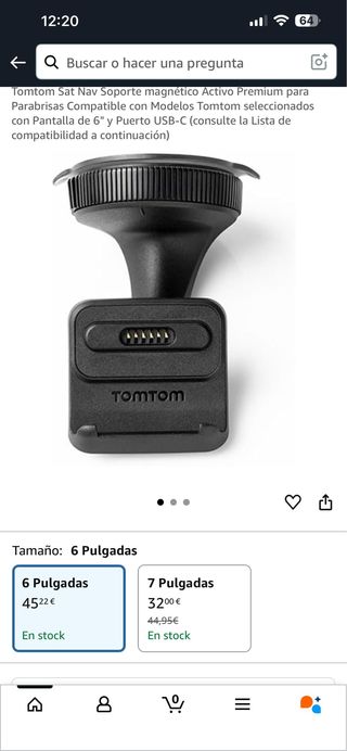 Soporte Tomtom Sat Nav Magnético Activo Premium