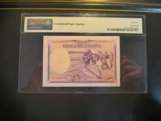 25 Pesetas 1936 España PMG 65 EPQ