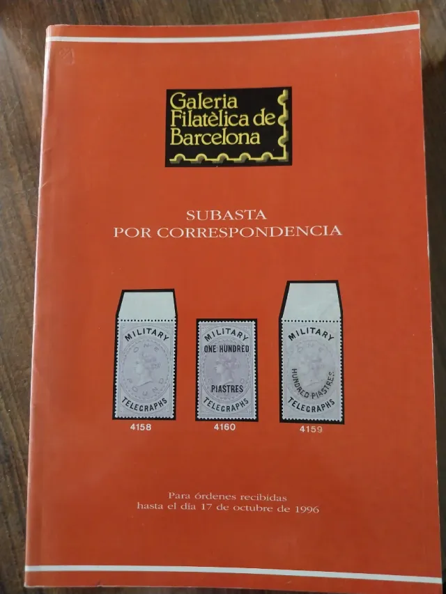 Catálogo Subasta Sellos Galeria Filatelica Barcelo